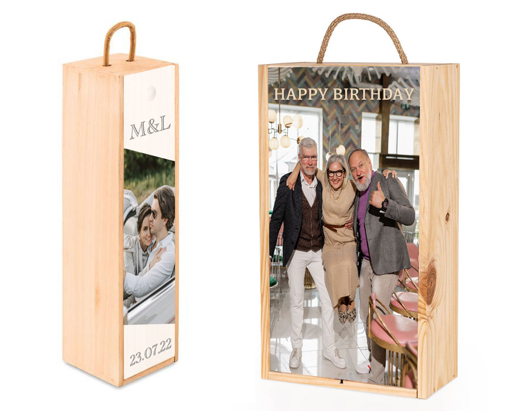Caja Madera Personalizada Happy Valentine - Regalos Originales
