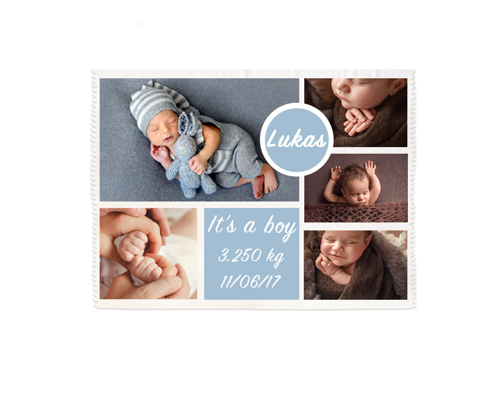 Manta polar personalizada bebé  Manta polar personalizada con fotos bebé  de Regal Prix